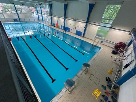 Indoor pool and poolside area at Queen Elizabeth's Girls' School